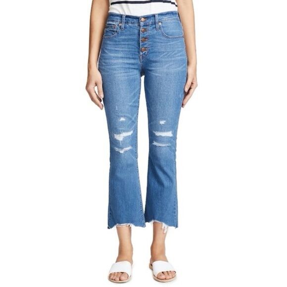 Madewell Cali Demi-Boot Jeans in Bronson Wash: Button-Front Edition  | Size:  25 - Picture 1 of 16